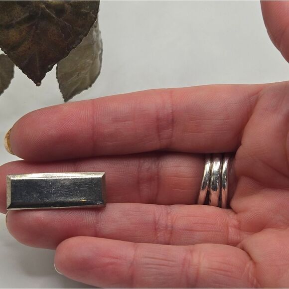 "5/$25" Small Sterling Silver Bar Brooch Pin - Picture 6 of 7